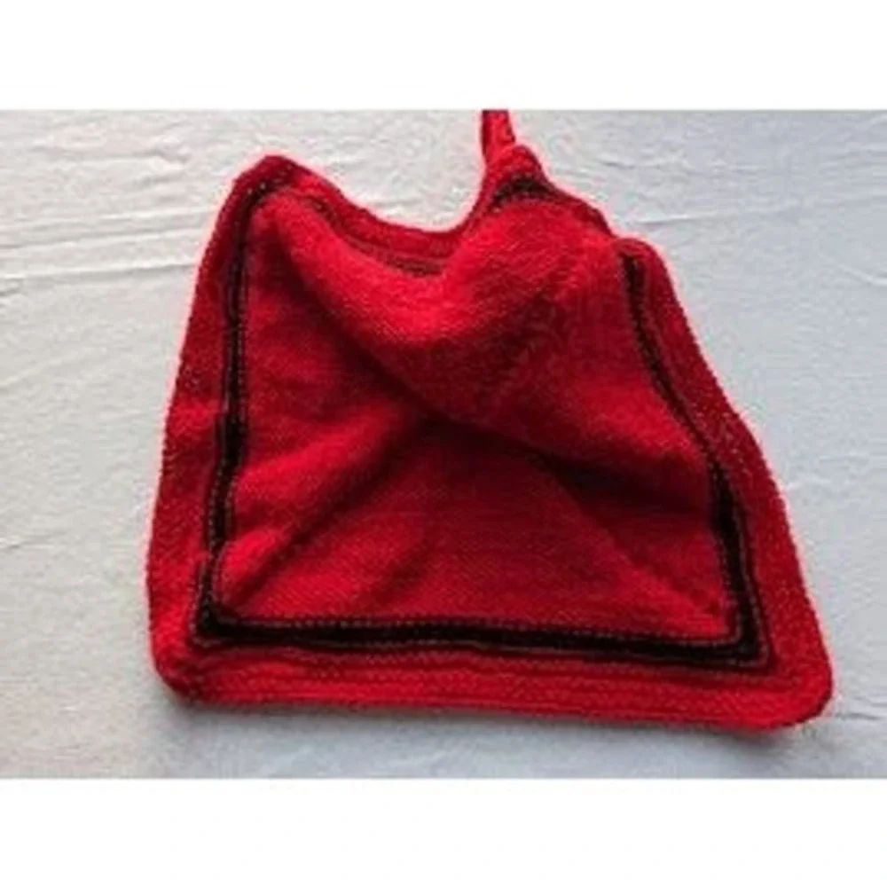 Handmade‎ Crochet Red Doggie Lovey Plush Security Stuffed Blanket Clifford Dog